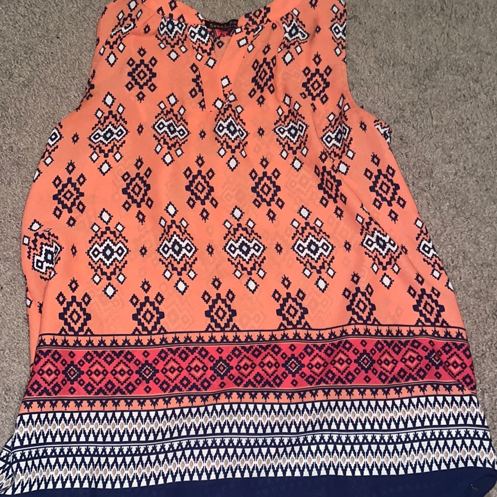 Sweet Rain pattern tank top - size small